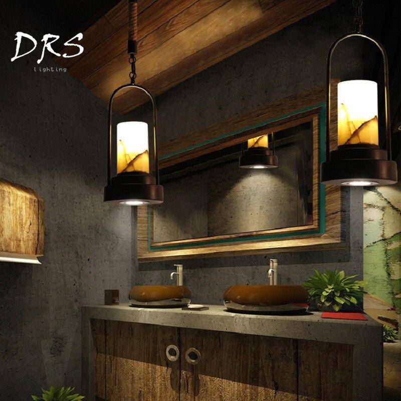 pendant light rustic with fake candle Rural