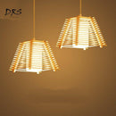 Suspension LED cage conique en bois