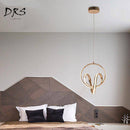 Suspension design arrondi doré Restaurant