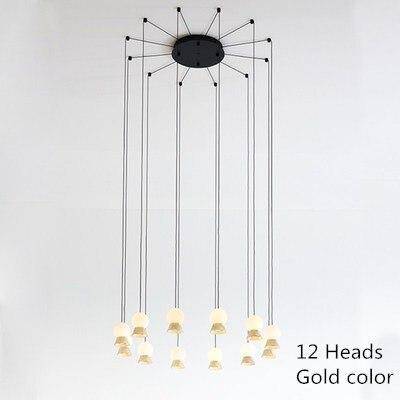 pendant light and LED design chandelier with glass ball and golden stand