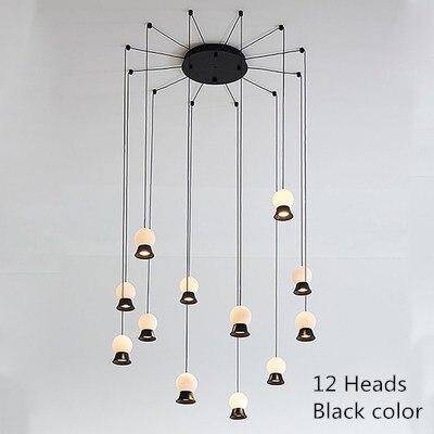 Suspension et lustre design à LED avec boule en verre et support dorée - vue 8 sur 14