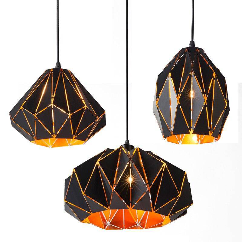 pendant light retro design in black metal Loft