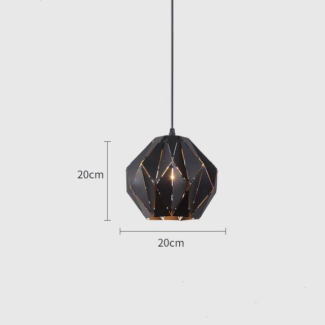 Suspension design rétro en métal noir Loft