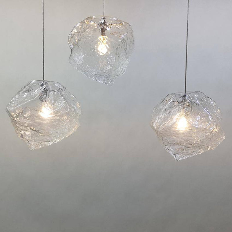 pendant light glass ice cube style