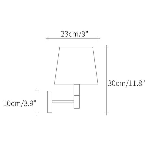 Applique murale moderne LED avec abat-jour triangle en tissu - vue 5 sur 4