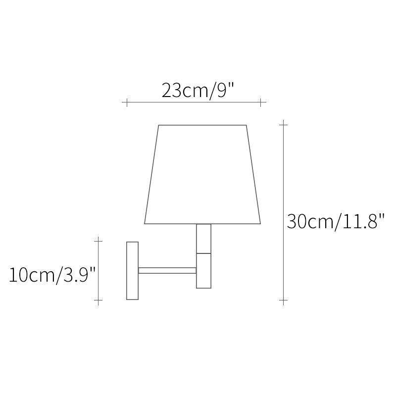 Applique murale moderne LED avec abat-jour triangle en tissu - vue 4 sur 4