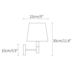 Applique murale moderne LED avec abat-jour triangle en tissu