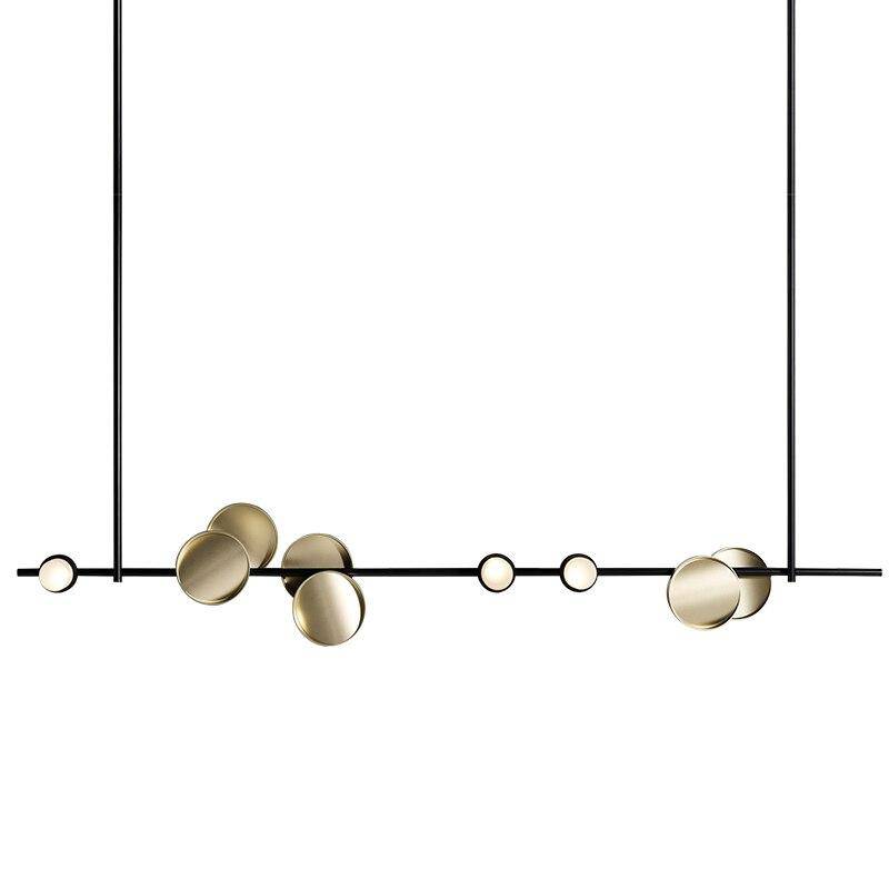 Suspension design à LED en métal et disque doré Luxury