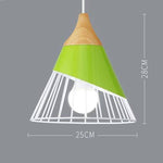 Suspension en métal coloré et bois de plusieurs formes Nordic