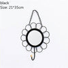Miroir mural décoratif suspendu rond fleur noir Nordic