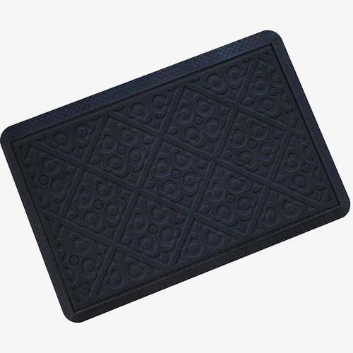 Paillasson rectangle noir aux bordures arrondies - vue 2 sur 2