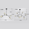 Lustre design doré avec boules de verre Lindsey