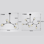 Lustre design doré avec boules de verre Lindsey