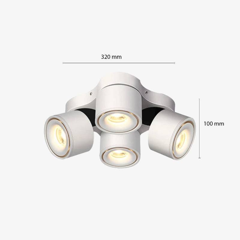 Moderno foco LED con 4 luces regulables Faling