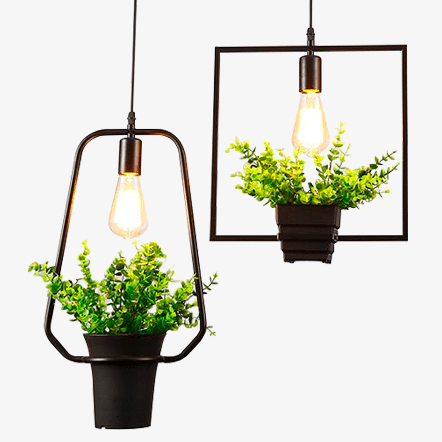 Suspension à forme avec plantes verte Trazos - vue 2 sur 12