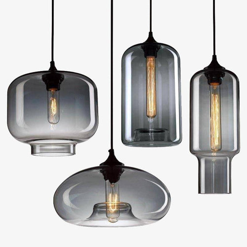 Suspension arrondies en verre de plusieurs formes scandinaves