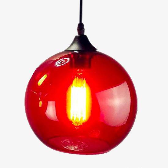 Lámpara de suspensión Bola de cristal de color Loft
