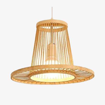 Suspension cage en bambou Geometric B