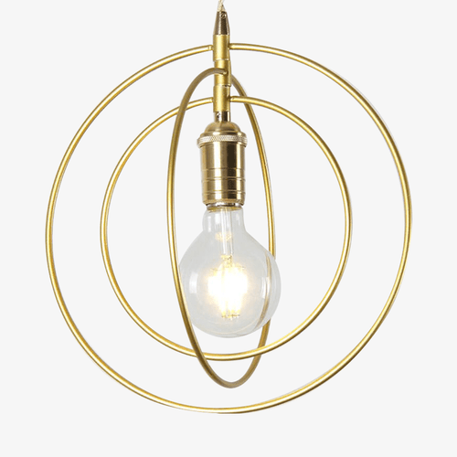 Suspension cage en métal doré Lamp