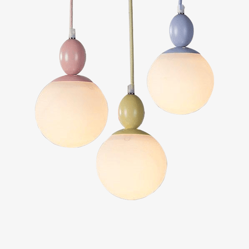 Suspension colorée avec oiseau perché Macaroon - vue 6 sur 6