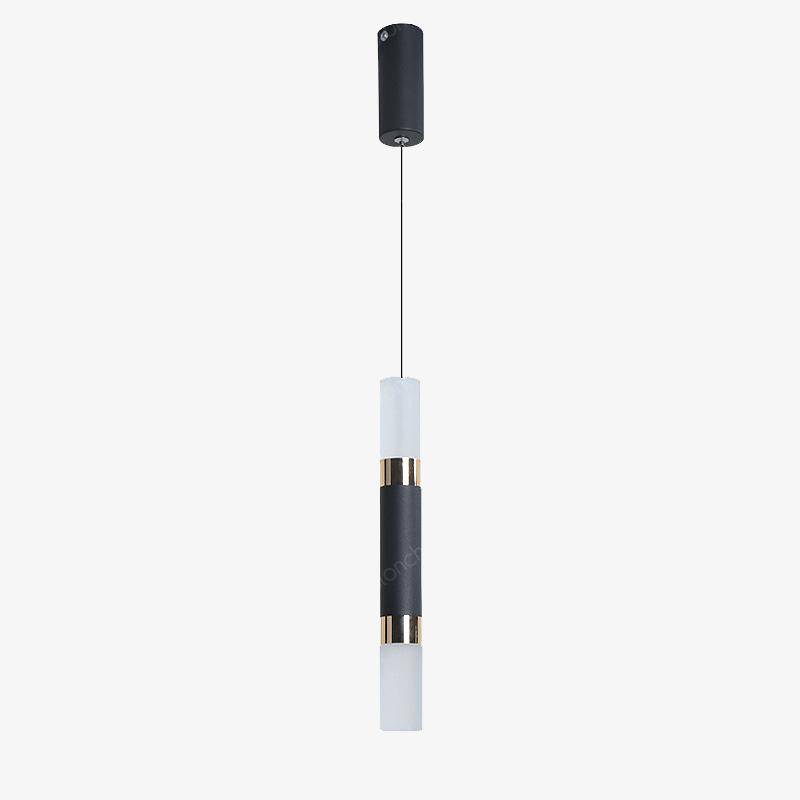Suspension cylindrique design LED en metal noir Loft