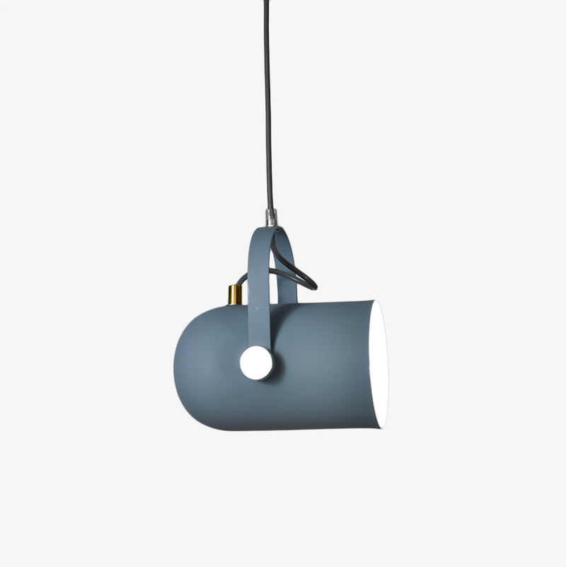 Pendant light with coloured spots in aluminum