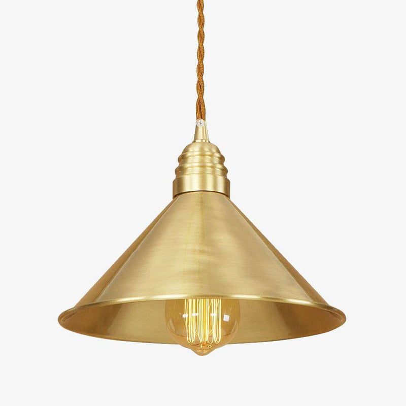 Lámpara de suspensión design LED con pantalla dorada Iron Loft
