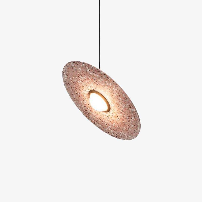 pendant light LED design with colored marble disc
