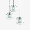 Suspension design à LED cage dans boule en verre