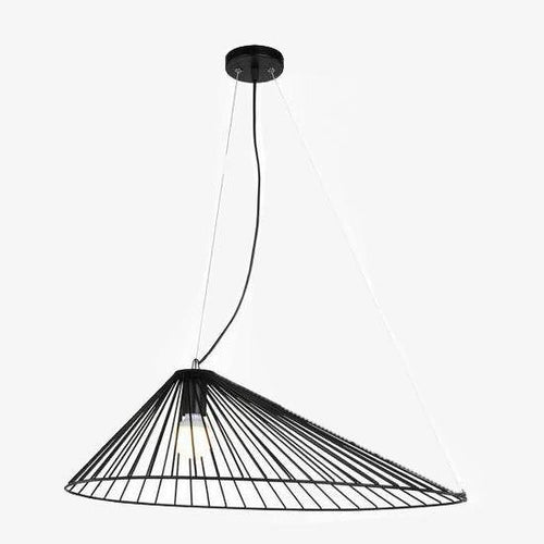 Suspension design à LED chapeau de paille noir