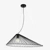 Suspension design à LED chapeau de paille noir