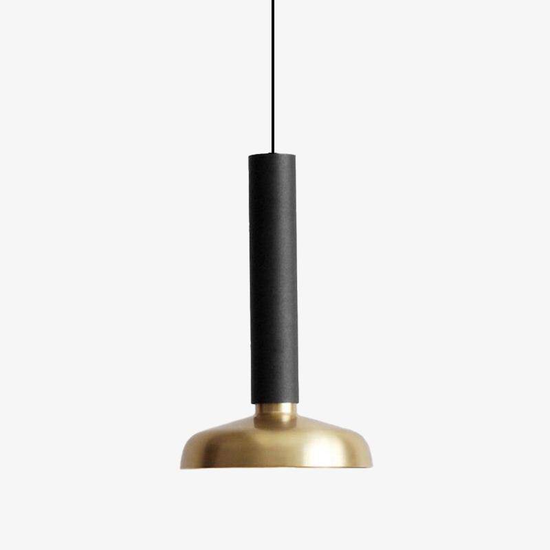 Suspension design à LED cylindre et abat-jour doré Luxury