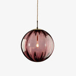 Suspension design à LED en boule de verre colorée