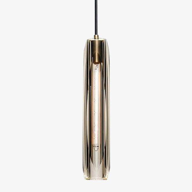 Lámpara de suspensión design con LED en forma de cristal alargado y vidrio coloreado Lofty