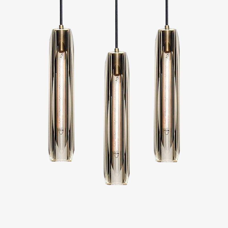 pendant light LED design with elongated crystal shape and Lofty colored glass