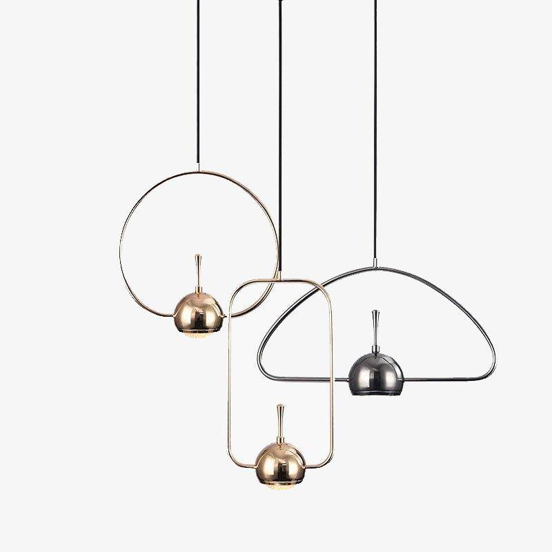 Suspension design à LED formes chromés Industrial