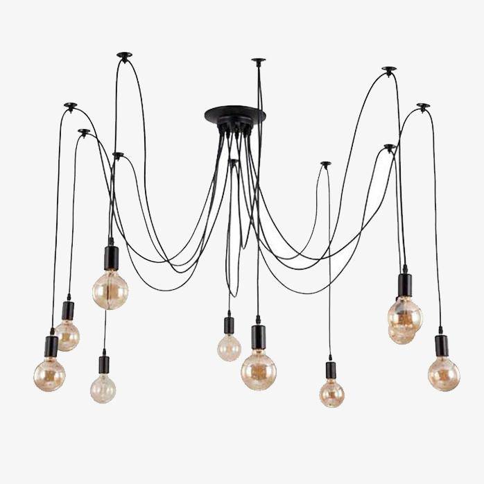 Lámpara de suspensión design con lámparas colgantes en el cable Dining