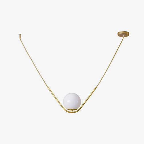Suspension design boule de verre avec bras doré Arto