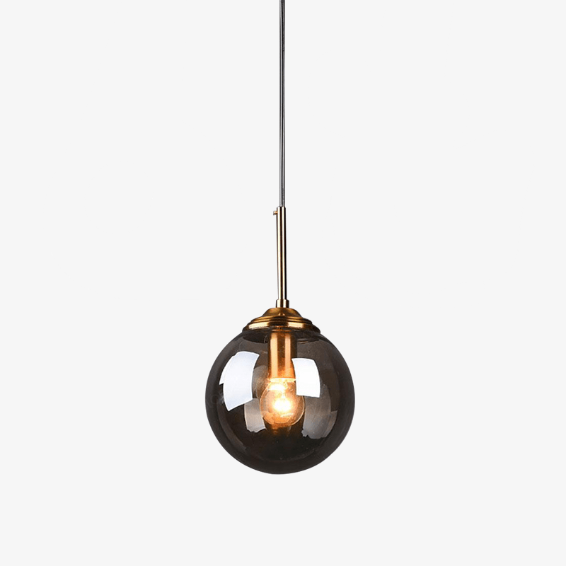 Suspension design boule en verre fumé Hang