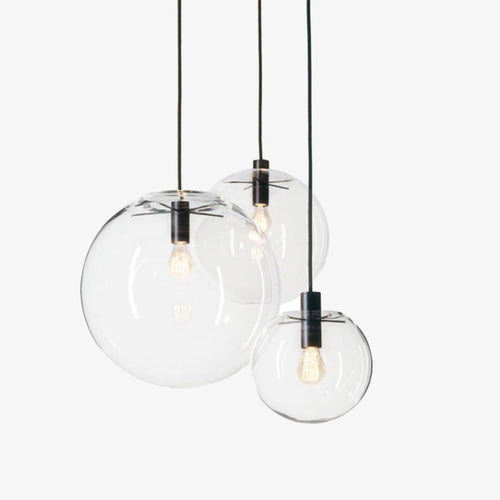 Suspension design boule en verre (noir ou rose gold)