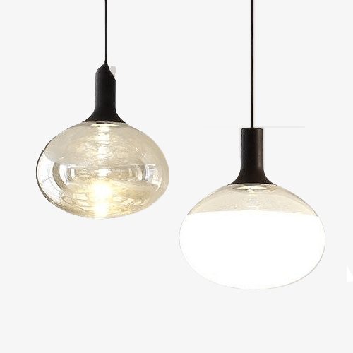 Suspension design boule en verre Simple