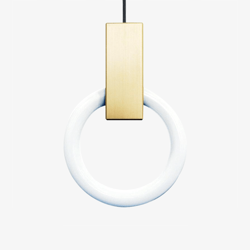 Suspension design cercle éclairé scandinave