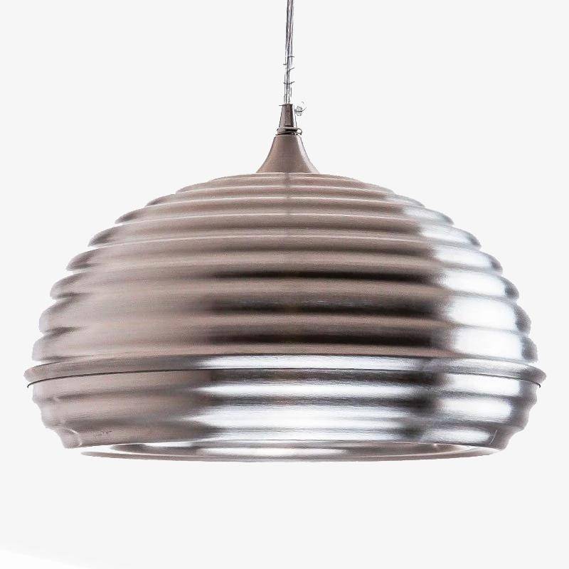 Suspension design chromée en aluminium à LED