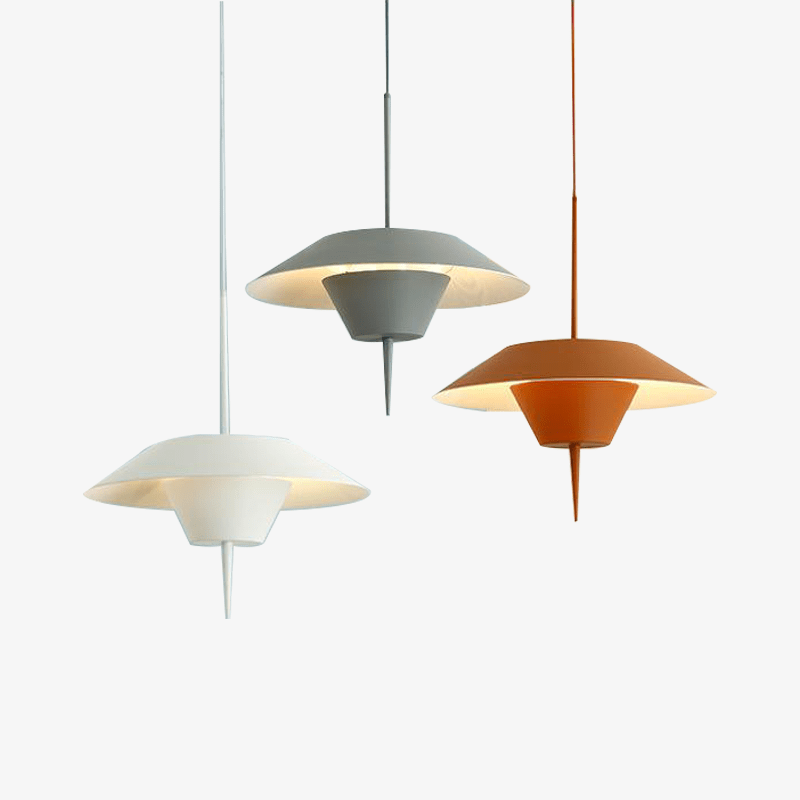 Suspension design conique colorée à LED Macaron