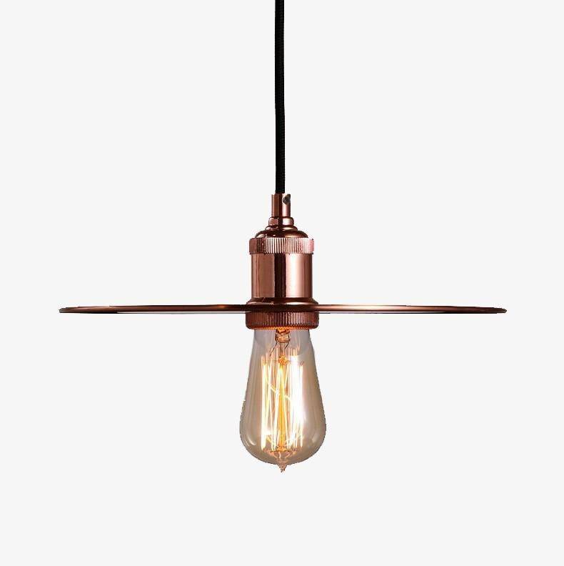 pendant light chrome-plated rose gold disc design