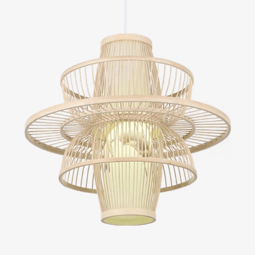 Suspension design en cage en bambou Farmhouse