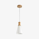 Suspension design en cône en bois à LED style japonais