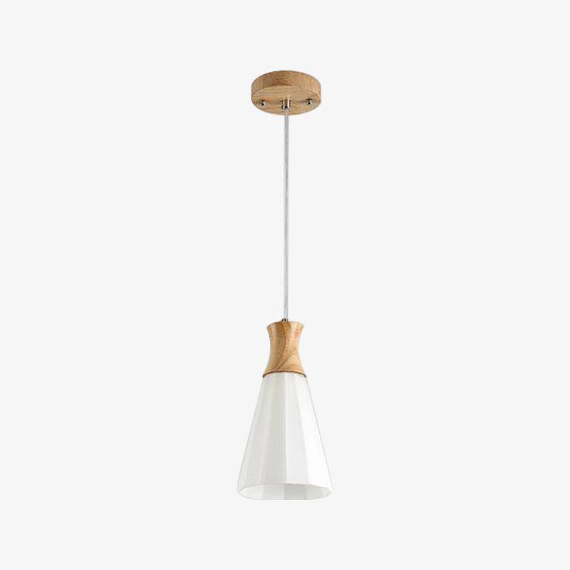 pendant light Japanese style LED wooden cone design