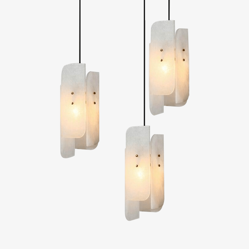 Suspension design en marbre blanc LED style Luxury - vue 2 sur 7
