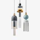 Suspension design en métal arrondi coloré Tassel